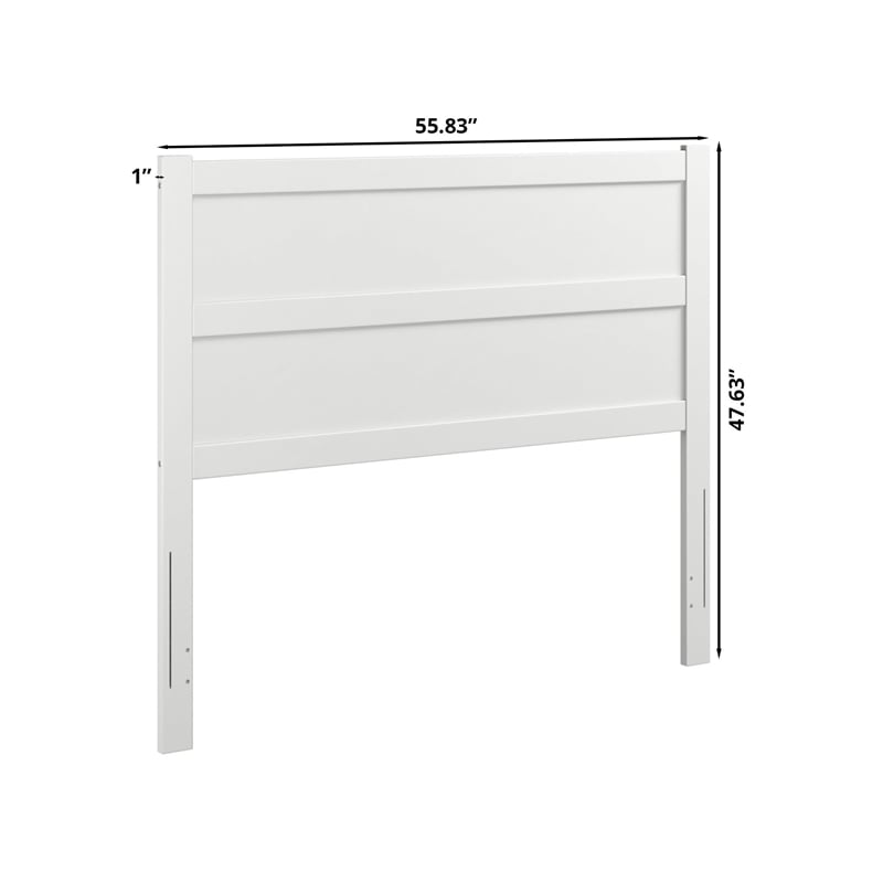 AFI NoHo Mid-Century Panel Wood Headboard Full White