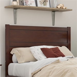 afi noho solid wood full size mid-century headboard in walnut