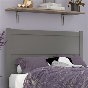 afi noho wood full headboard with usb charging station in gray