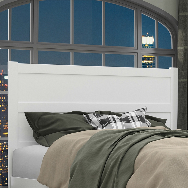 AFI NoHo Mid-Century Panel Wood Headboard Queen White
