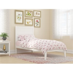 afi noho twin xl solid wood platform bed with usb charging station in white