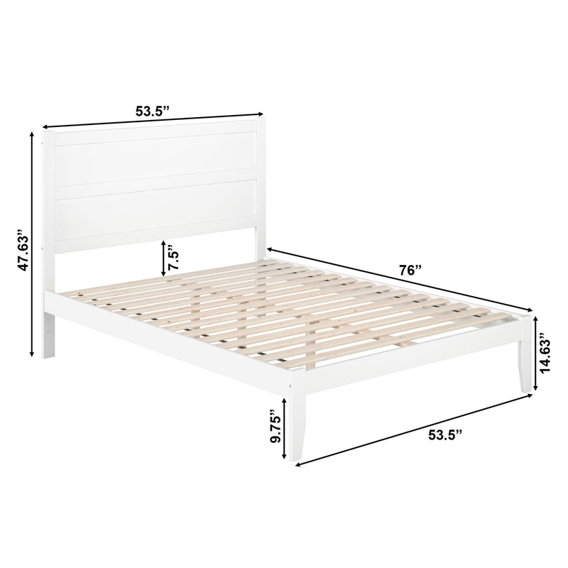 AFI NoHo Twin XL Solid Wood Platform Bed in White