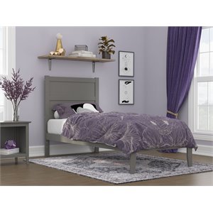 afi noho farmhouse wood twin xl bed with usb charger in gray