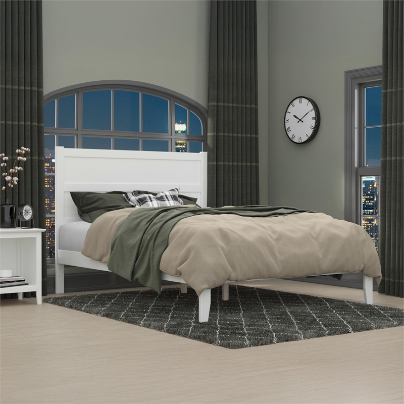 AFI NoHo Wood Twin Platform Bed in White