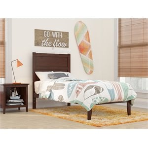 afi noho platform solid wood twin bed with usb charging station in walnut