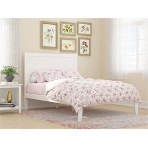 afi noho traditional solid wood full platform bed with usb charger in white