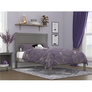 afi noho transitional solid wood full bed with usb charging station in gray