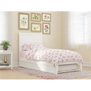 afi noho coastal wood twin xl bed with twin xl trundle in white