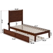AFI NoHo Modern Wood Twin XL Bed with Twin XL Trundle in Walnut