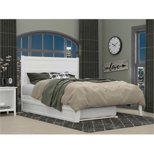 afi noho coastal wood queen bed with twin xl trundle in white