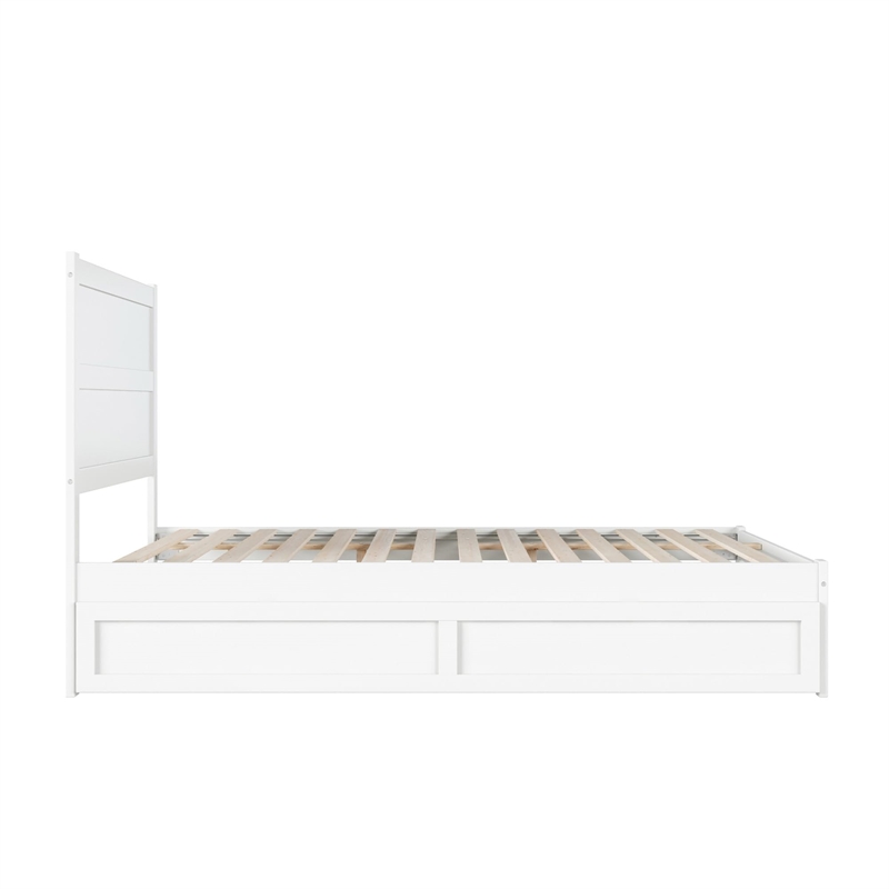 AFI NoHo Coastal Wood Queen Bed with Twin XL Trundle in White