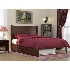 afi noho modern wood queen bed with twin xl trundle in walnut