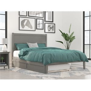 afi noho farmhouse wood queen bed with twin xl trundle in gray