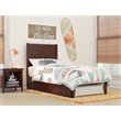 AFI NoHo Modern Wood Twin Bed with Twin Trundle in Walnut