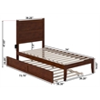 AFI NoHo Modern Wood Twin Bed with Twin Trundle in Walnut