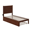 AFI NoHo Modern Wood Twin Bed with Twin Trundle in Walnut