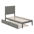 AFI NoHo Farmhouse Wood Twin Bed with Twin Trundle in Grey