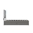 AFI NoHo Farmhouse Wood Twin Bed with Twin Trundle in Grey