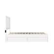 AFI NoHo Solid Wood Full Bed with Twin Trundle with USB Charger in White