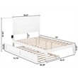 AFI NoHo Solid Wood Full Bed with Twin Trundle with USB Charger in White