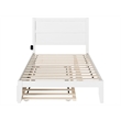 AFI NoHo Solid Wood Full Bed with Twin Trundle with USB Charger in White