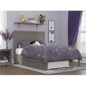 afi noho farmhouse solid wood full bed with twin trundle in gray