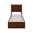 AFI NoHo Contemporary Wood Twin XL Bed with Foot Drawer in Walnut