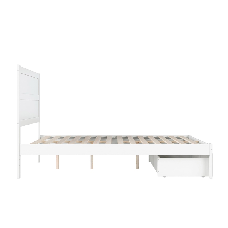 AFI NoHo Contemporary Wood Twin Bed with Foot Drawer in Walnut