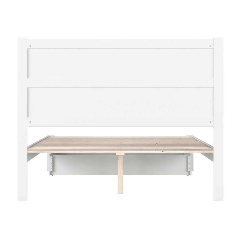AFI NoHo Contemporary Wood Twin Bed with Foot Drawer in Walnut