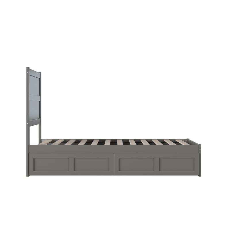 AFI NoHo Solid Wood Twin Bed with 2 Drawers in Grey