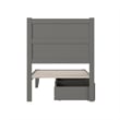 AFI NoHo Solid Wood Twin Bed with 2 Drawers in Grey