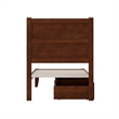AFI NoHo Modern Wood Twin XL Bed with 2 Drawers in Walnut