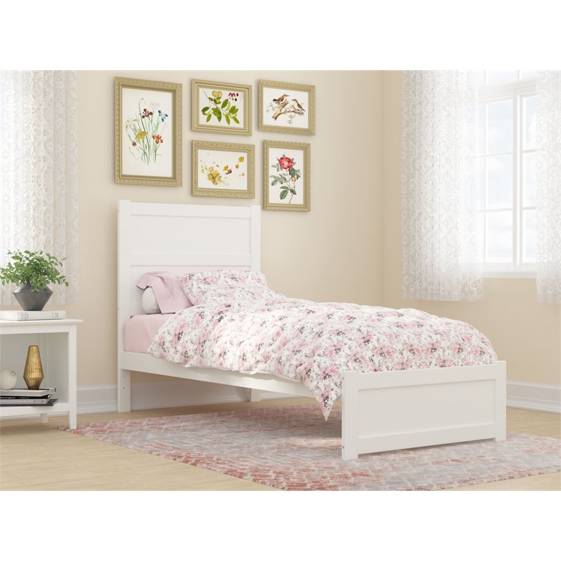 AFI NoHo Traditional Wood Twin XL Bed with Footboard in White