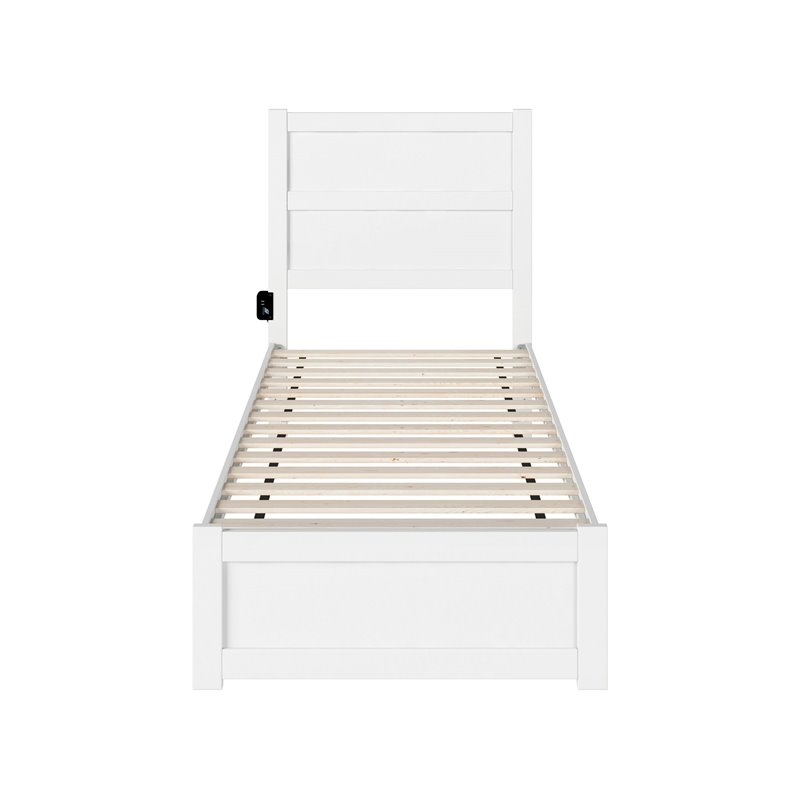 AFI NoHo Traditional Wood Twin XL Bed with Footboard in White