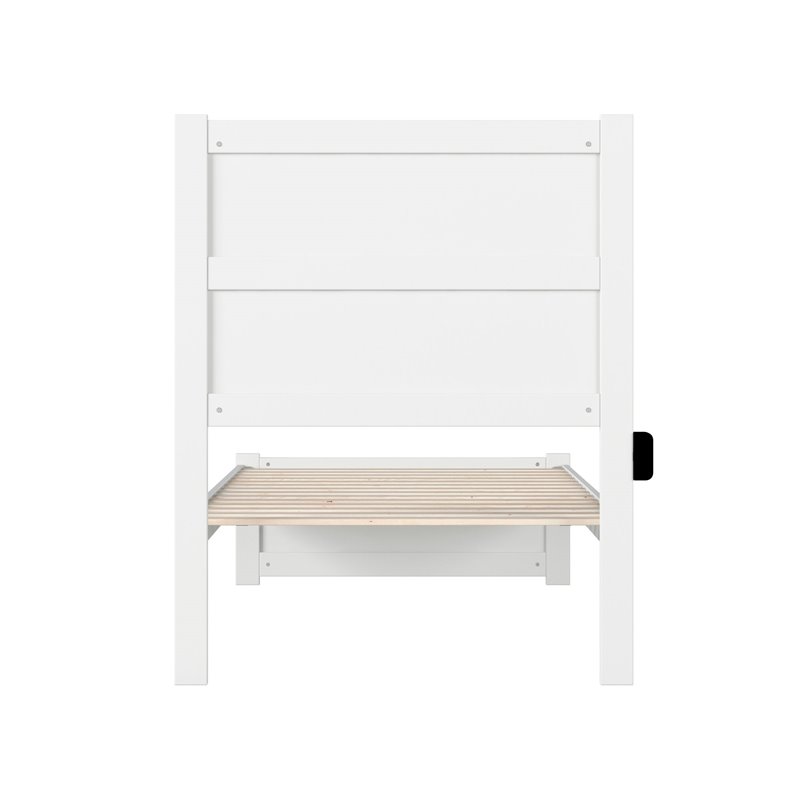 AFI NoHo Traditional Wood Twin XL Bed with Footboard in White
