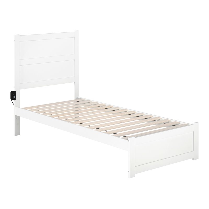 AFI NoHo Traditional Wood Twin XL Bed with Footboard in White