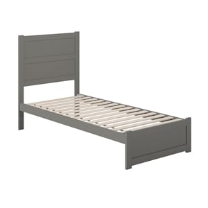 AFI NoHo Transitional Wood Twin XL Bed with Footboard in Grey
