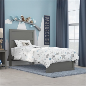 AFI NoHo Transitional Wood Twin Bed with Footboard in Grey