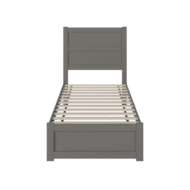 AFI NoHo Transitional Wood Twin Bed with Matching Footboard in Gray