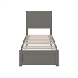 AFI NoHo Transitional Wood Twin Bed with Matching Footboard in Gray