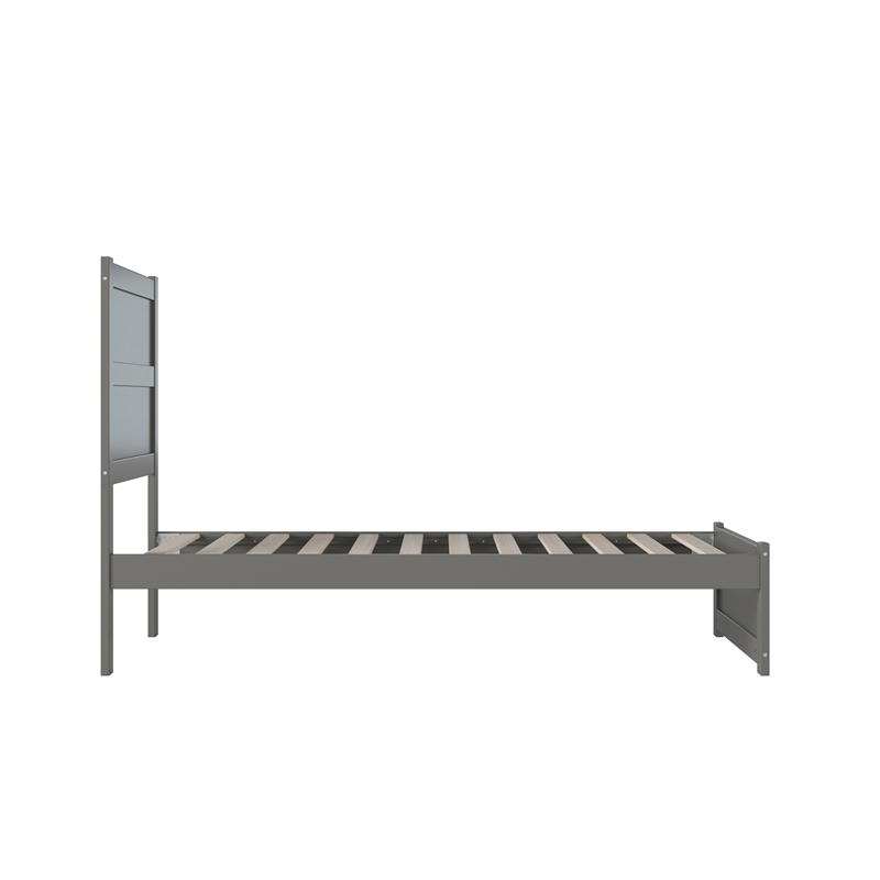 AFI NoHo Transitional Wood Twin Bed with Matching Footboard in Gray