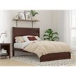 AFI NoHo Solid Wood Full Bed with Footboard with USB Charger in Walnut
