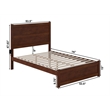 AFI NoHo Solid Wood Full Bed with Footboard with USB Charger in Walnut