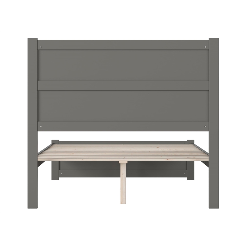 AFI NoHo Farmhouse Solid Wood Full Bed with Footboard in Grey