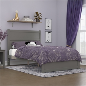 AFI NoHo Farmhouse Solid Wood Full Bed with Footboard in Grey