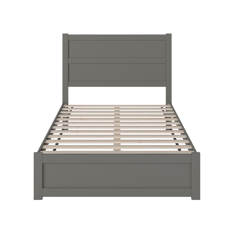 AFI NoHo Farmhouse Solid Wood Full Bed with Footboard in Grey