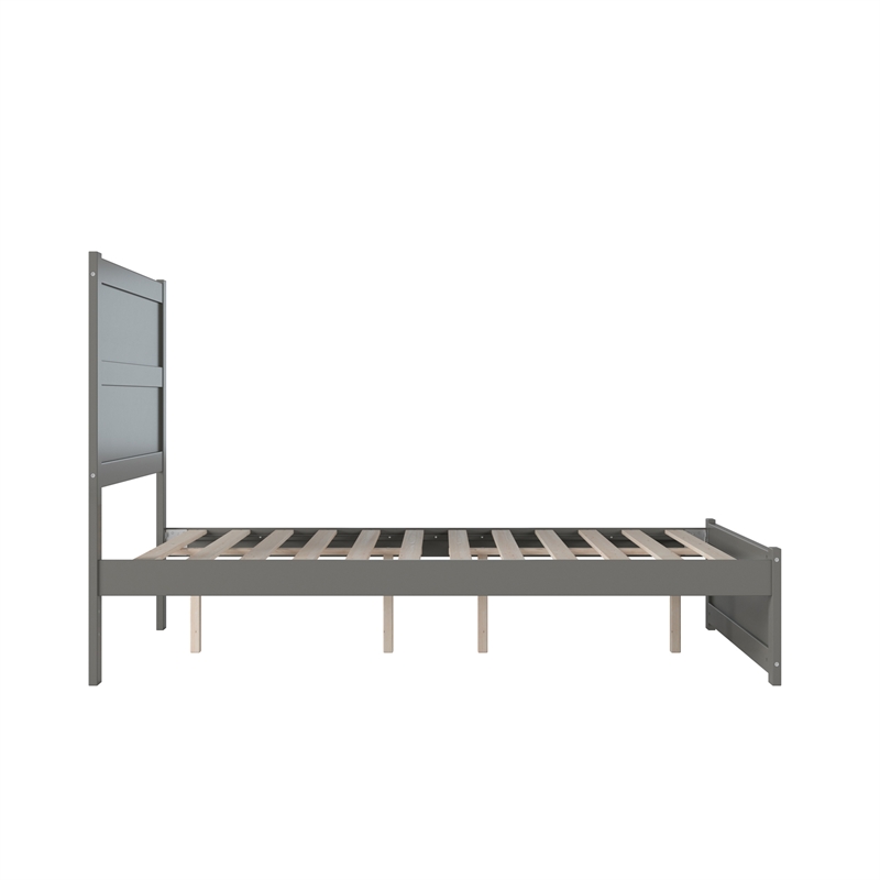 AFI NoHo Farmhouse Solid Wood Full Bed with Footboard in Grey