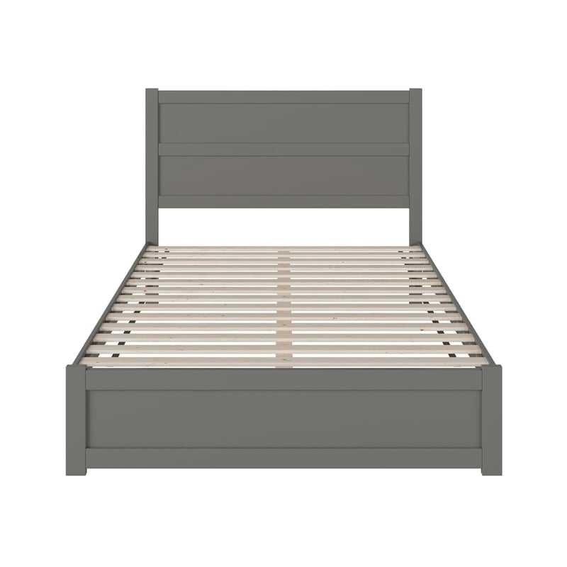 AFI NoHo Farmhouse Wood Queen Bed with Footboard in Grey