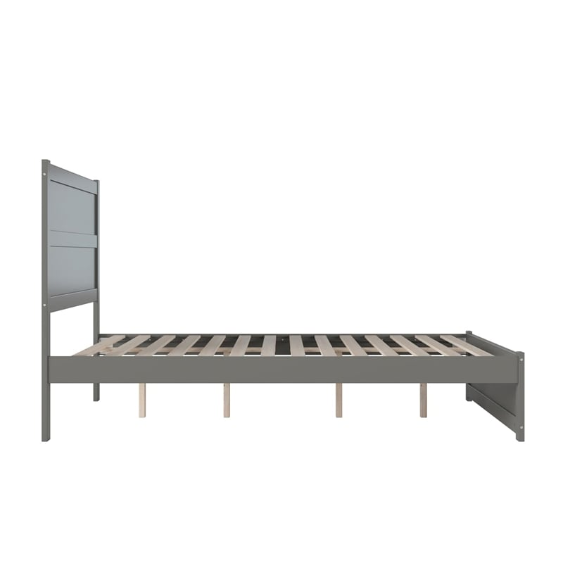 AFI NoHo Farmhouse Wood Queen Bed with Footboard in Grey
