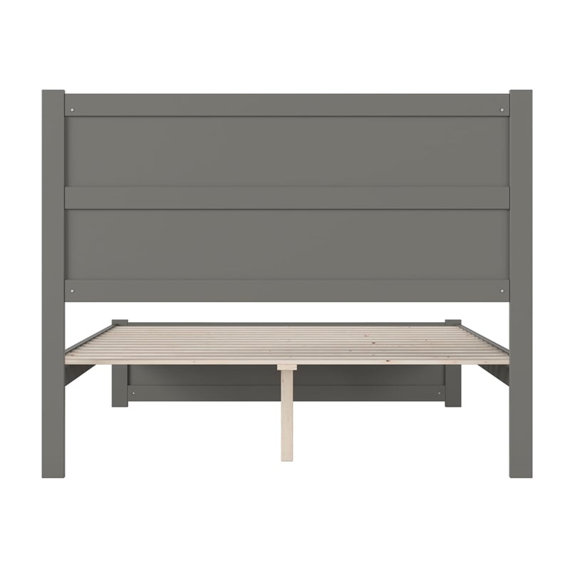 AFI NoHo Farmhouse Wood Queen Bed with Footboard in Grey